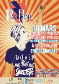 RockBend Festival, entrée gratuite. Le jeudi 19 mars 2015 à arras. Pas-de-Calais.  20H00